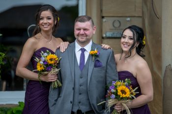 Bridesmaids with floral bouquets